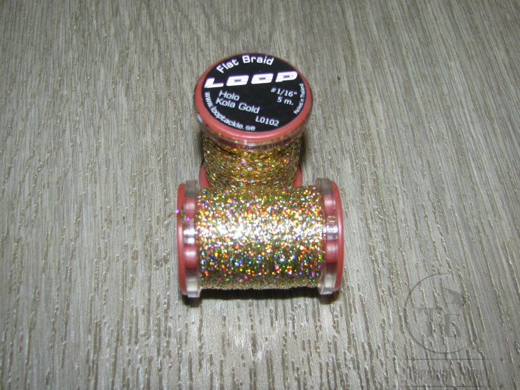 Плетеная тесьма Flat Braid Holo Cola Gold Loop 1/16 ( 5 м )