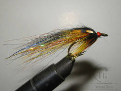 Муха лососёвая на двойнике ( 18 ) Cascade Willie Gunn Kumho Bronze №4