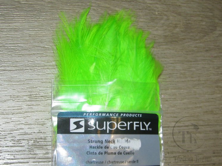 Перо скальпа петуха Strong Neck Hackle Chartreuse Super Fly