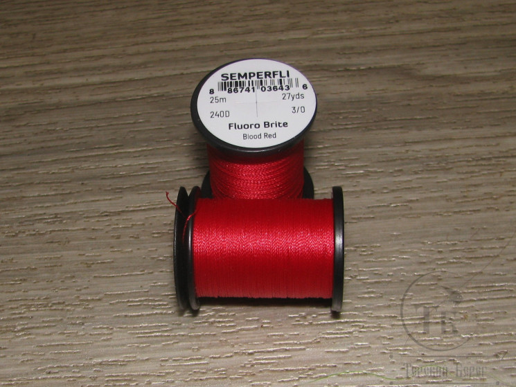 Нить Fluoro Brite 25 m. Blood Red 3/0 Semperfli