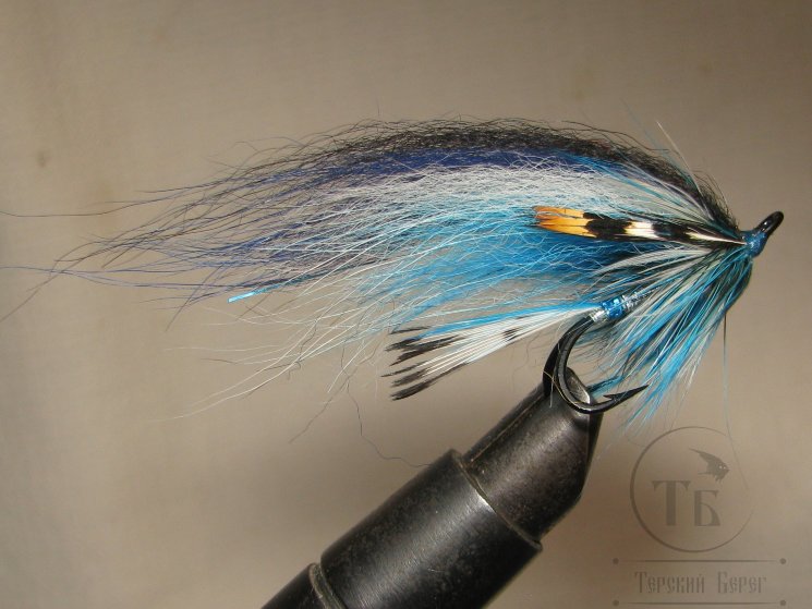 Муха лососёвая на двойнике Herring ( 11 ) Blue SF Var. Partridge Patriot Silver №3
