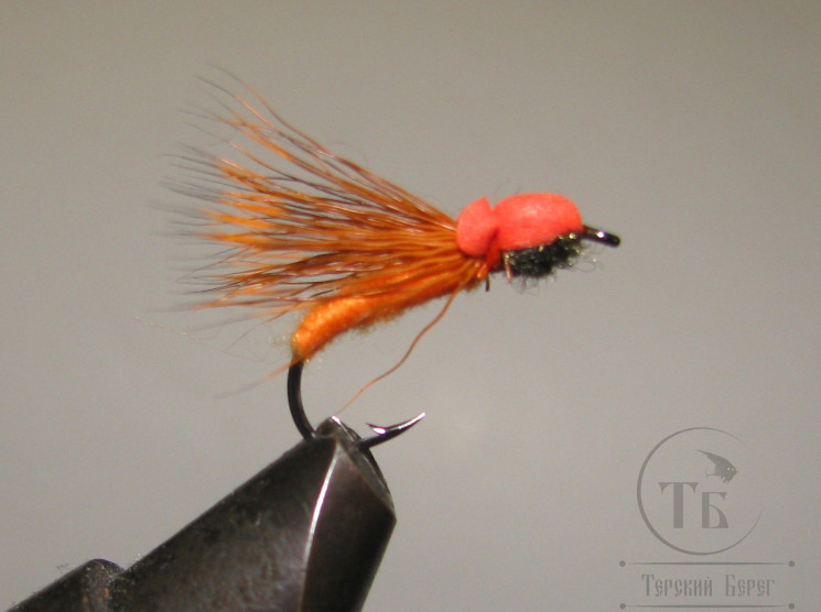 Муха Caddis Foam ( 18 ) Orange кр. № 12