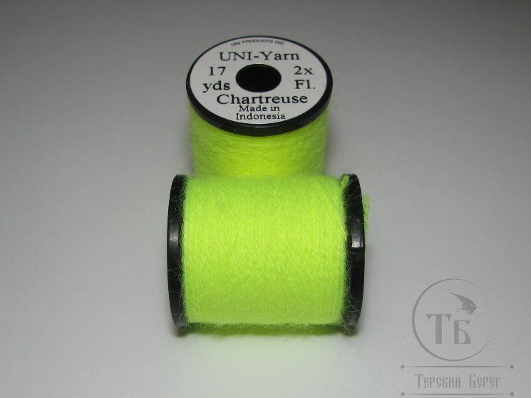 Шерстяная пряжа на катушках UNI - Yarn 17 yds 2x Fl. Chartreuse