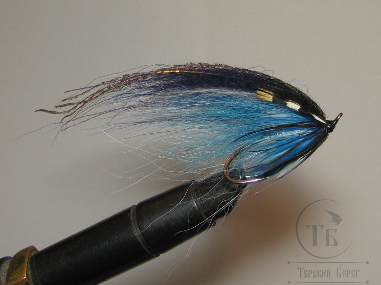 Муха лососёвая на двойнике Herring ( 10 ) Blue Classic Partridge Salar Silver №3