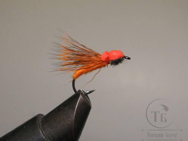 Муха Caddis Foam ( 19 ) Orange кр. № 14
