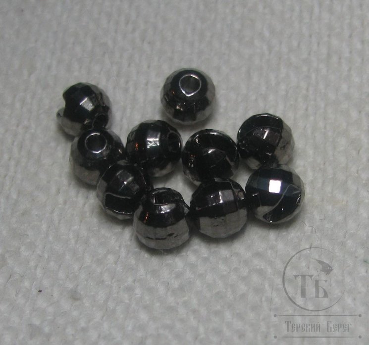 вольфрамовый шарик граненый с прорезью D 4,5 black nickel  (10 шт)