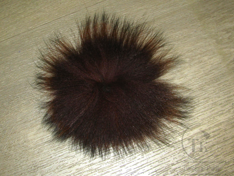 Хвост арктического песца темно шоколадно коричневый XXL / Dk. Chocolate Brown XXL Black Tips