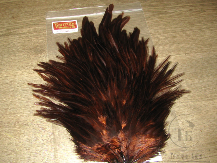 Седло петуха с широким пером Whiting Rooster Saddle 4BS Coachman Brown