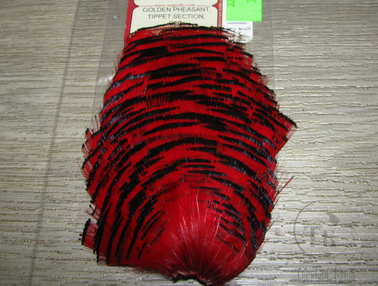 Золотой фазан (шея) Golden Pheasant Tippet section Red Wapsi