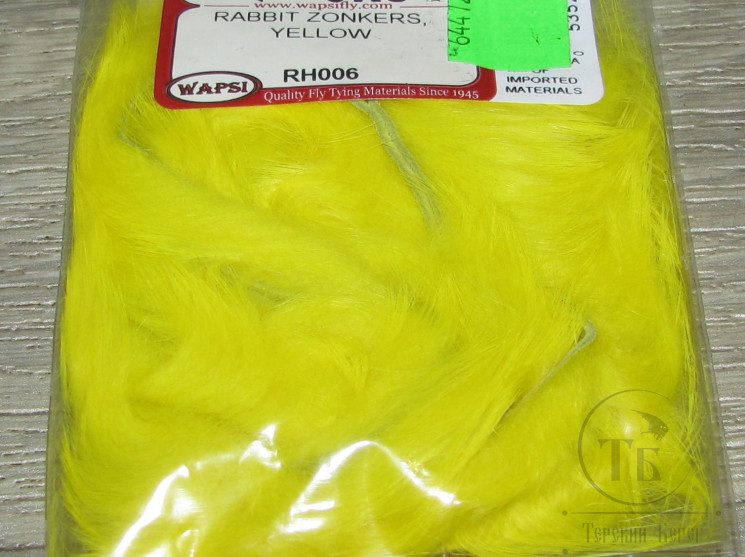 Зонкер кроличий 3-4 мм. ( узкий ) Zonker Strips Yellow Wapsi