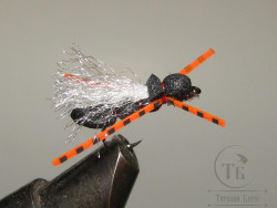 Муха Кузнечик ( 7 ) Hopper Black Foam Fl. Sili Legs  кр. Kumho № 12