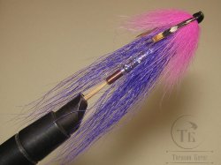 Муха лососёвая с "английским крылом" WG tube Mt. ( 53 ) D 3.0 медь 1 3/4 дюйма JC Pink Purple