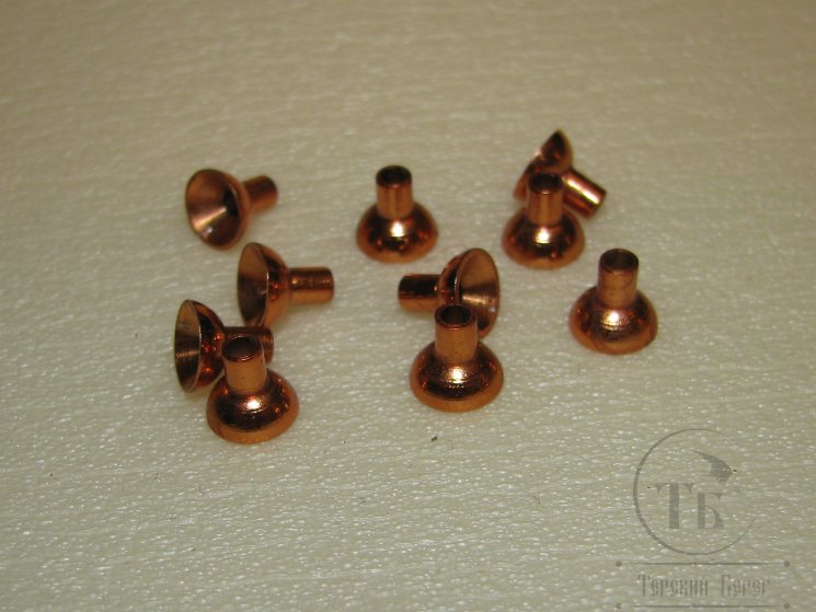 Конус - Трубка для лососёвых мух в стиле Nobody ( без тела ) MD Diam. 6,5 mm. Alum. Copper 10 шт. 