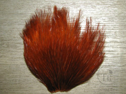 Перья скальпа петуха на коже ( вырез верхней части скальпа ) № 17 Fiery Brown