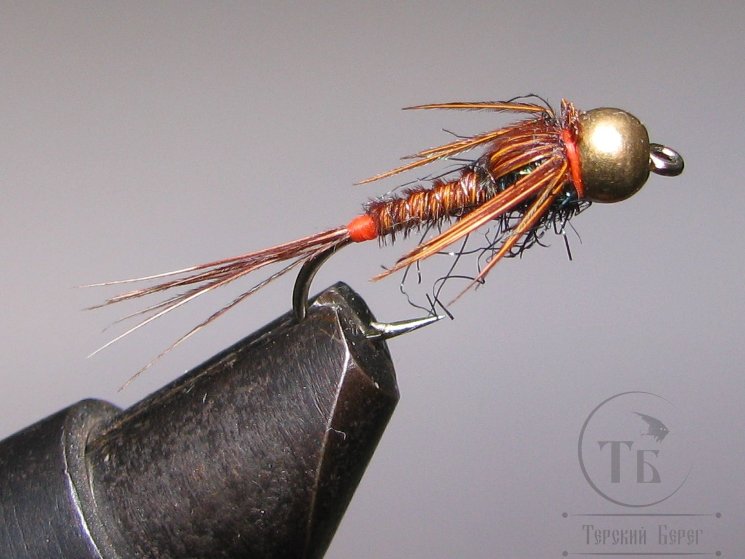 Муха нимфа NN ( 8 ) GH Orange Brown ice nymph  № 14
