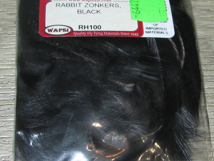 Зонкер кроличий 3-4 мм. ( узкий ) Zonker Strips Black Wapsi