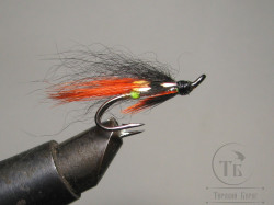 Муха лососевая на двойнике "Летняя Кольская" ( 18 ) Green Butt Orange Var. Ahrex Bl. St. № 6
