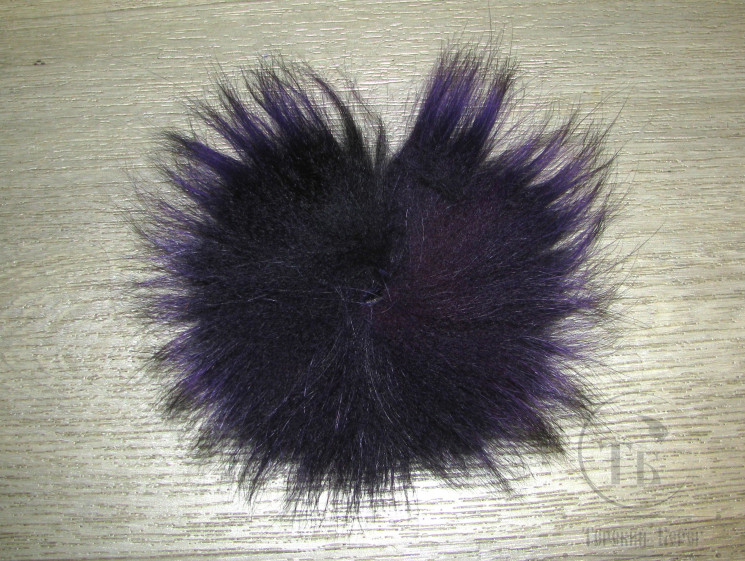 Хвост арктического песца фиолетовый XXL / Purple XXL Black Tips