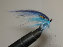 Муха лососёвая на двойнике Herring ( 14 ) Blue Classic Partridge Patriot Black № 10