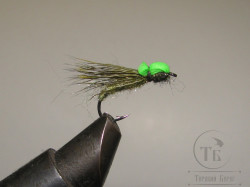 Муха Caddis Foam ( 24 ) Green кр. № 16