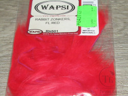 Зонкер кроличий 3-4 мм. ( узкий ) Zonker Strips Fl. Red Wapsi
