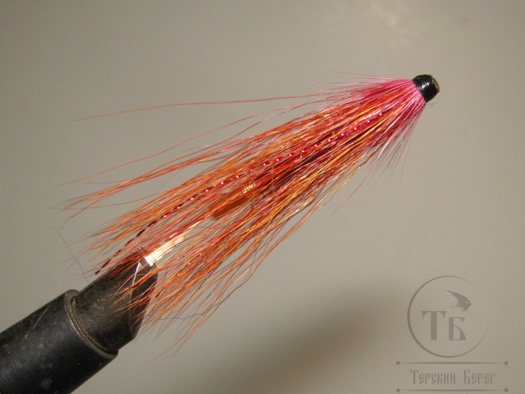 Муха лососёвая с "английским крылом" WG tube Mt. ( 10 B ) медь 1.5 дюйма Fiery Brown Phatakorva Claret Var.