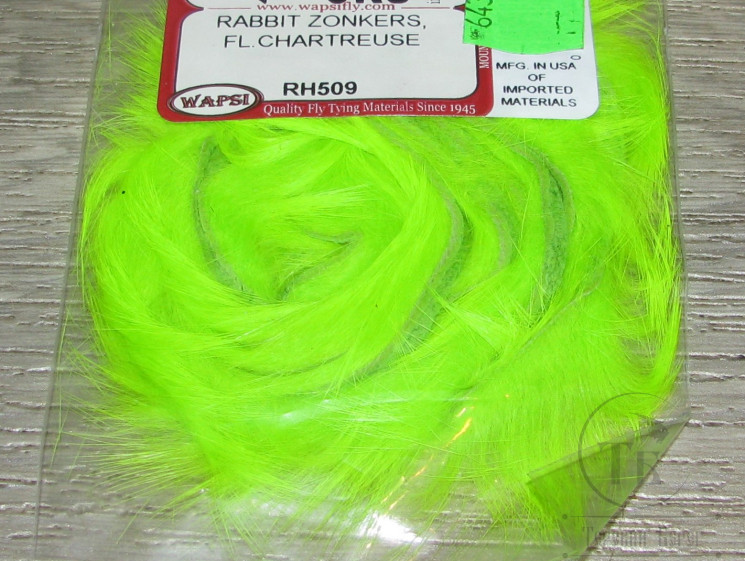 Зонкер кроличий 3-4 мм. ( узкий ) Zonker Strips Fl. Chartreuse Wapsi