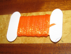 Плетёный плоский люрекс 3 мм Ice Pearl Body Braid Fl. Hot Orange 4 м