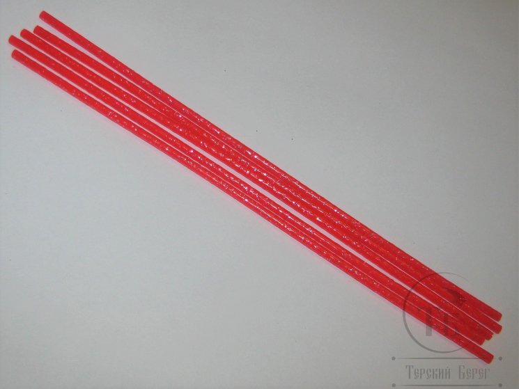 Пластиковая трубка диаметр 3,0 mm 5 шт 200 mm Fl Red Glitter Future Fly 