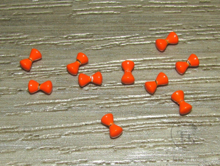 Глазки гантельки латунные Fl. Orange 4,0 mm 5/32 (уп 10 шт)