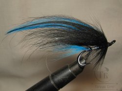 Муха лососёвая на двойнике Herring ( 8 ) Black Kamasan Black  №4