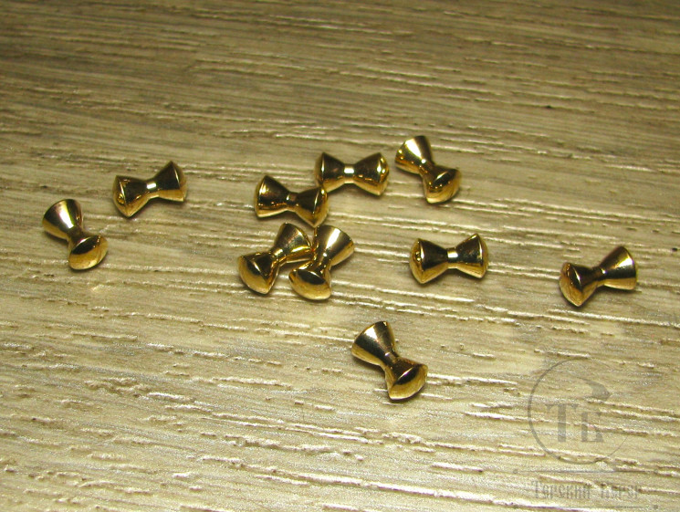 Глазки гантельки латунные Gold 4,8 mm 3/16 (уп 10 шт)