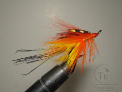 Муха лососёвая ( 9 ) Pot Belly Pig Orange Yellow Partridge Patriot BLN Double № 4