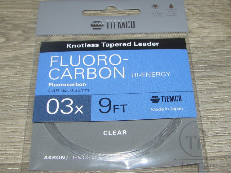 Конусный подлесок Akron Fluoro Carbon Leader 9FT 03X 0.35 mm Tiemco