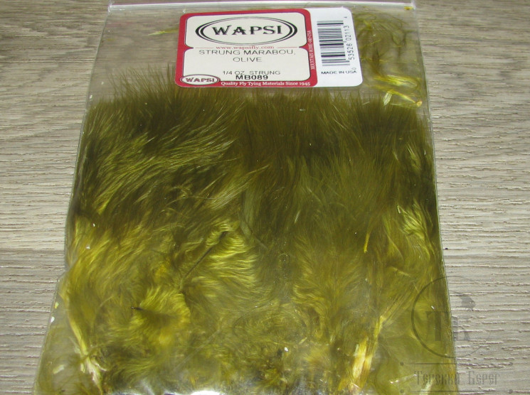 Мягкие пуховые перья Marabou Strung 1/4 OZ Olive ( Metz , Wapsi )