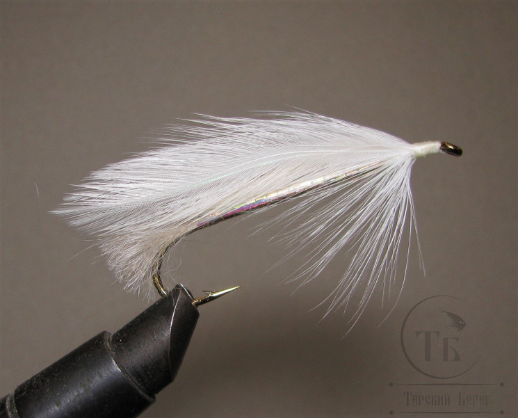 Муха жереховая ( 7 ) Вабик Pearl White Стример № 1