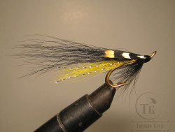 Муха лососевая на золотом двойнике ( 3 ) Golden Killer Var Mustad DL Gold № 4