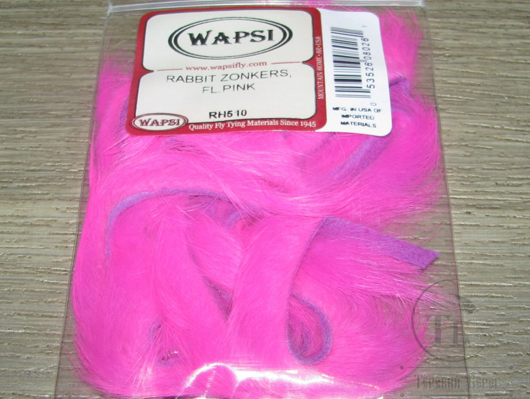 Зонкер кроличий 3-4 мм. ( узкий ) Zonker Strips Fl. Pink Wapsi