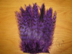 Перья скальпа петуха на коже ( большой вырез нижней части скальпа ) American Grizzly Bright Purple крупное перо SAP 07