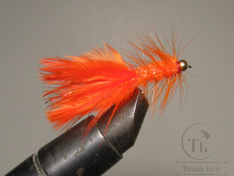 Муха Woolly Bugger Fl. Fire Orange / Флюр Огненно Оранжевый № 14