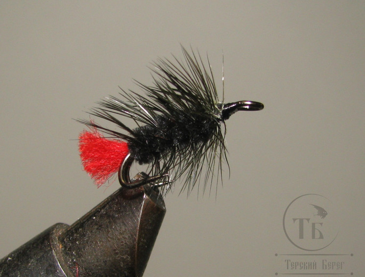Муха на двойнике (ДВХ № 32) Red Tag Black Palmer двойник Кр. № 10