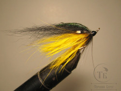 Муха лососевая на золотом двойнике ( 4 ) Golden Killer Spey Var Mustad DL Gold № 10