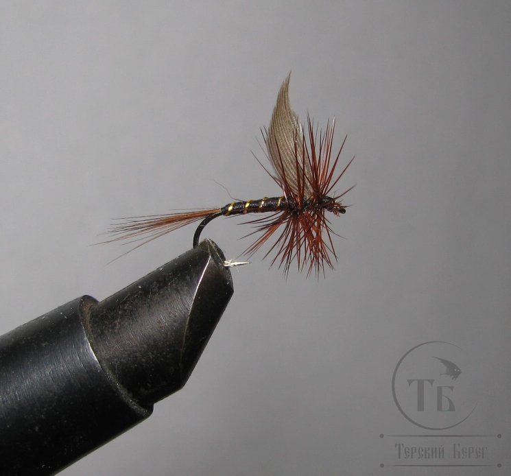 Муха сухая Dry fly Quill DFQ 03 "March Brown" крючок № 14 ( Kumho )