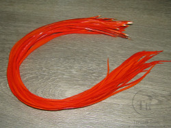 Перо из седла петуха отборное ( 1 шт ) огненно оранжевое / Hot Orange 39-42 см