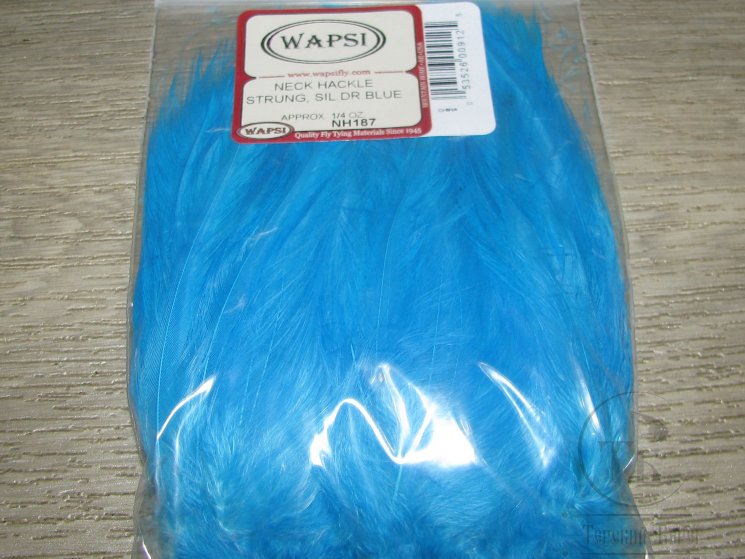 Перо скальпа петуха  Strong Neck Hackle Sil. Dr. Blue Wapsi