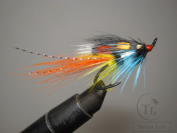Лососёвая муха Shrimp ( 8 ) Blue Orange Classic Partridge Salar Black № 3