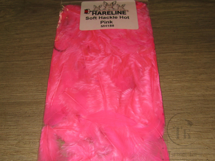 Перо курицы и петуха отдельное Soft Hackle Hot Pink Hareline