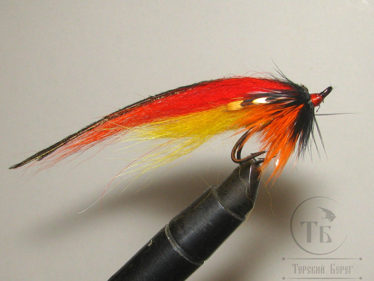Муха лососёвая на двойнике ( 4 ) Scandi Willie Gunn Classic Long Partridge Patriot Black № 4