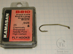 Крючки Kamasan B 810 Trout Extra Long № 6 ( 25 шт )