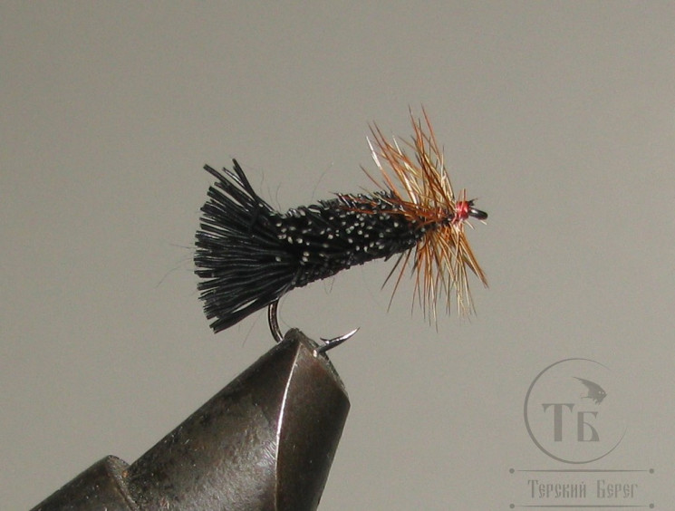 Mуха ( 2 ) Goddard Caddis Black Brown Kumho № 12
